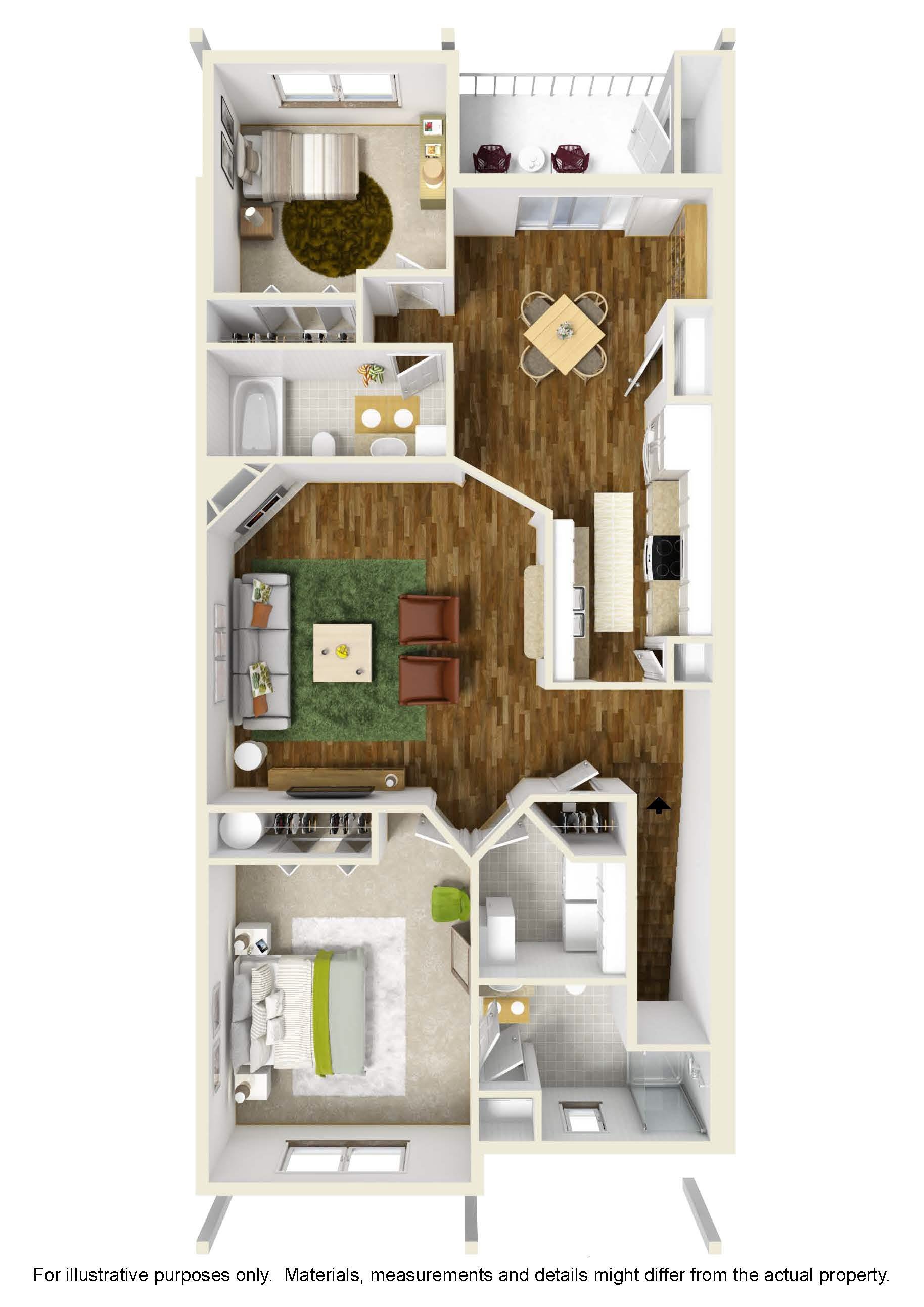 Two Bedroom / Two Bath - 2nd Floor